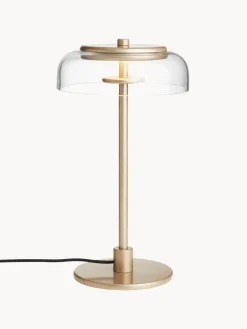 Lámpara de mesa LED pequeña soplada regulable Blossi, portátil