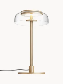 Lámpara de mesa LED pequeña soplada regulable Blossi, portátil