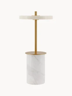 Lámpara de mesa LED pequeña regulable de mármol Asteria, portátil