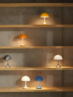 Lámpara de mesa LED regulable Panthella de diseño Verner Panton, 24 cm, portátil