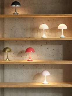 Lámpara de mesa LED regulable Panthella de diseño Verner Panton, 24 cm, portátil