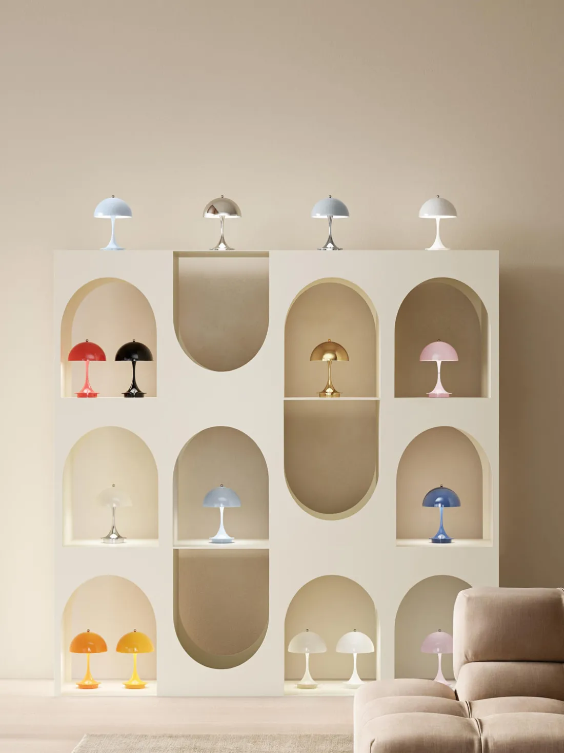 Lámpara de mesa LED regulable con temporizador Panthella, 24 cm, portátil