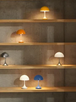 Lámpara de mesa LED regulable Panthella de diseño Verner Panton, 24 cm, portátil