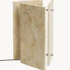 Lámpara de mesa LED regulable de travertino Oeste