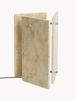 Lámpara de mesa LED regulable de travertino Oeste