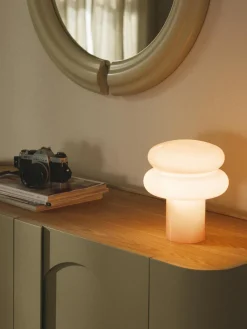 Lámpara de mesa pequeña de vidrio opalino Baya