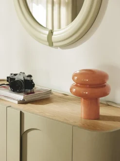 Lámpara de mesa pequeña de vidrio opalino Baya