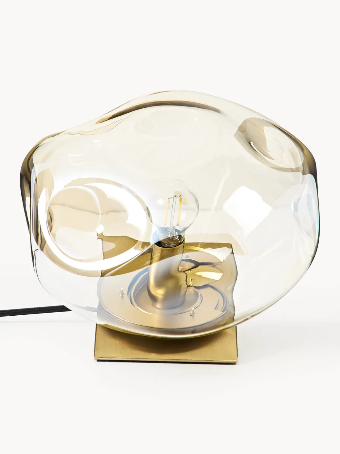 Lámpara de mesa pequeña de vidrio Amora