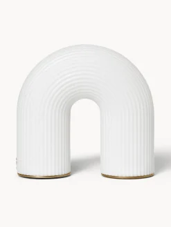 Lámpara de mesa pequeña LED regulable con estructura acanalada, portátil