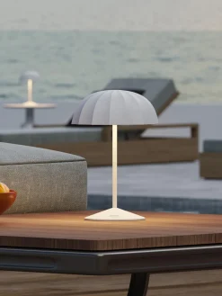 Lámpara de mesa pequeña para exterior LED regulable Ombrellino, portátil