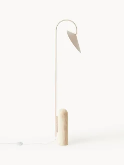 Lámpara de pie ajustable con base de travertino Arum