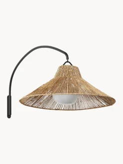 Lámpara de pie artesanal regulable LED Niza, con mando a distancia