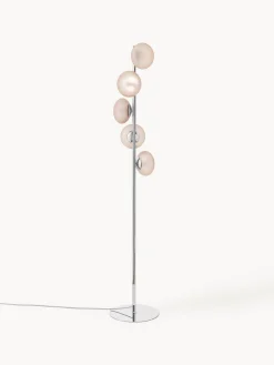 Lámpara de pie de vidrio opalino Rosia