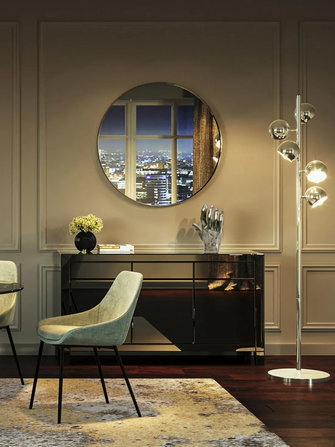 Lámpara de pie grande Calotta