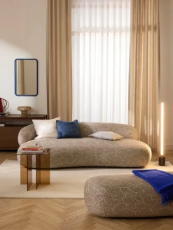 Lámpara de pie LED con base de mármol Shelby