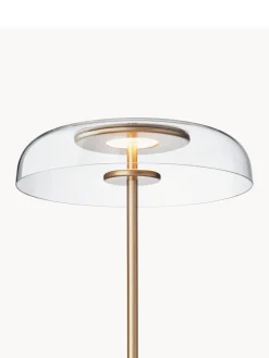 Lámpara de pie LED pequeña soplada regulable Blossi, portátil