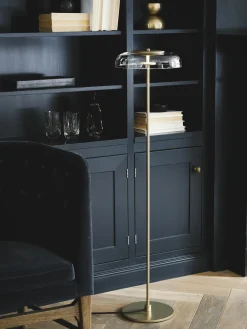 Lámpara de pie LED pequeña soplada regulable Blossi, portátil