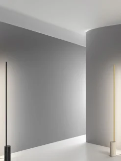 Lámpara de pie LED regulable con base de mármol Hilow Line