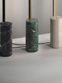 Lámpara de pie LED regulable con base de mármol Hilow Line