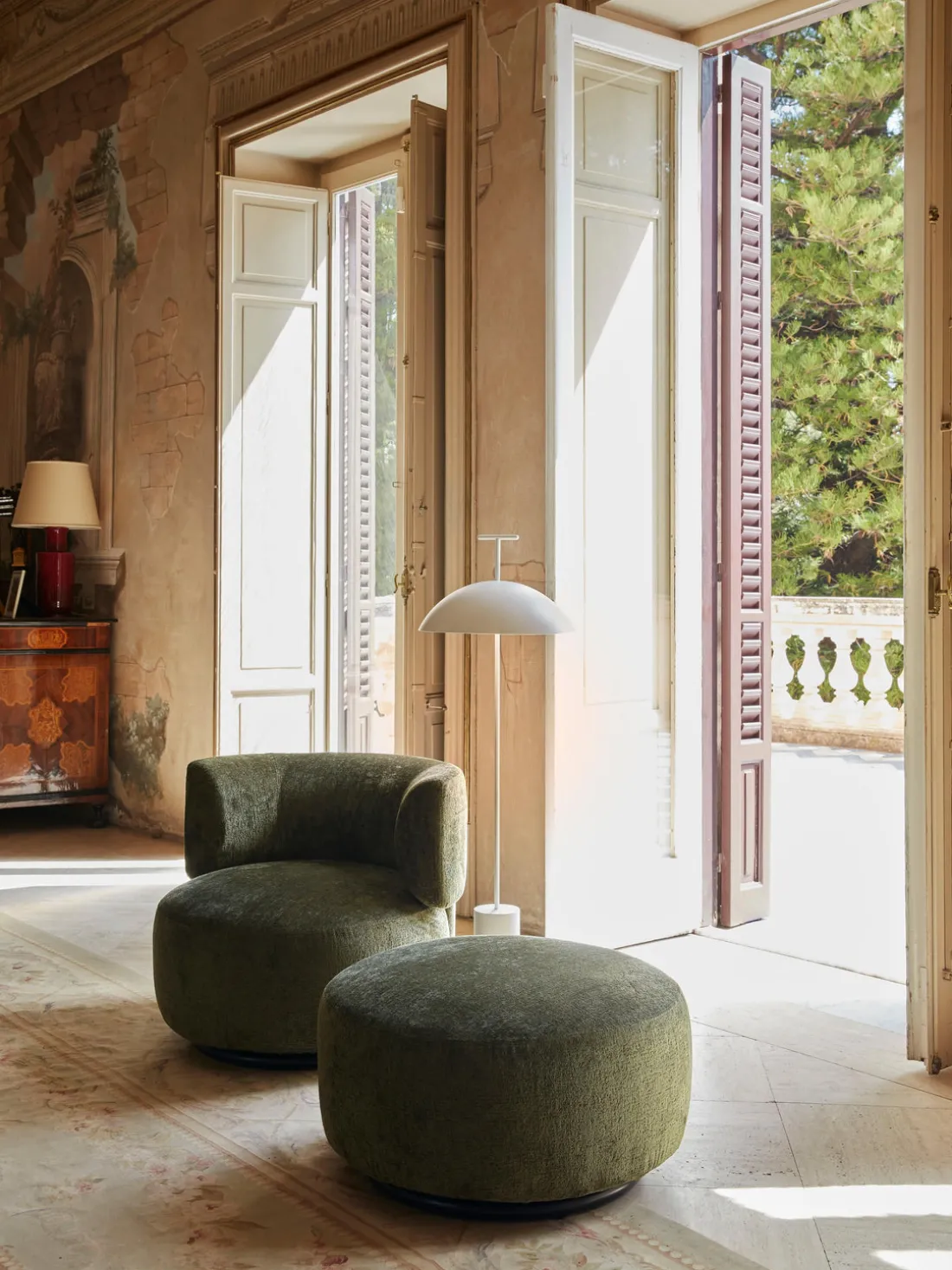 Lámpara de pie pequeña LED regulable Geen-A