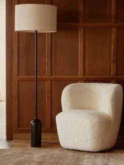 Lámpara de pie regulable con base de mármol Gravity