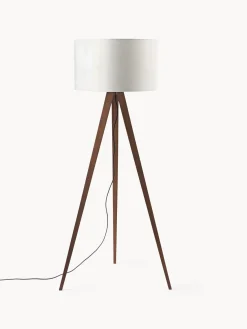 Lámpara de pie trípode de madera maciza Jake