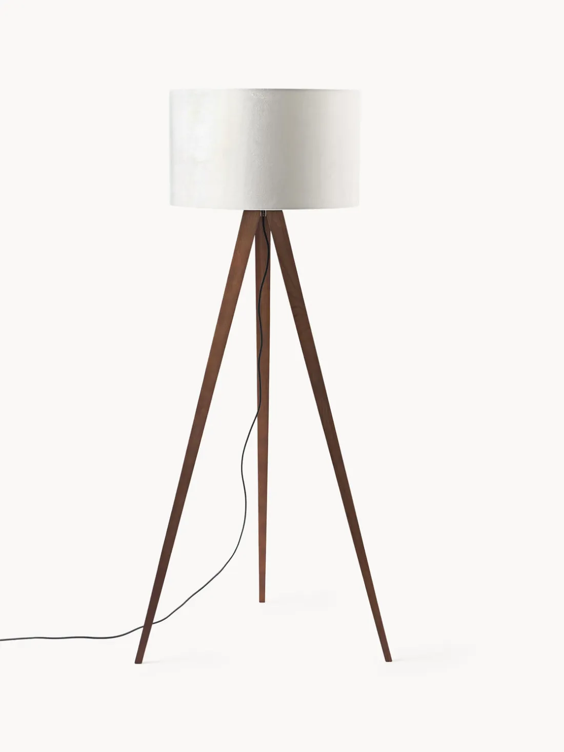 Lámpara de pie trípode de madera maciza Jake