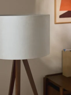 Lámpara de pie trípode de madera maciza Jake