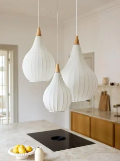 Lámpara de techo de tela Drops, tamaños diferentes