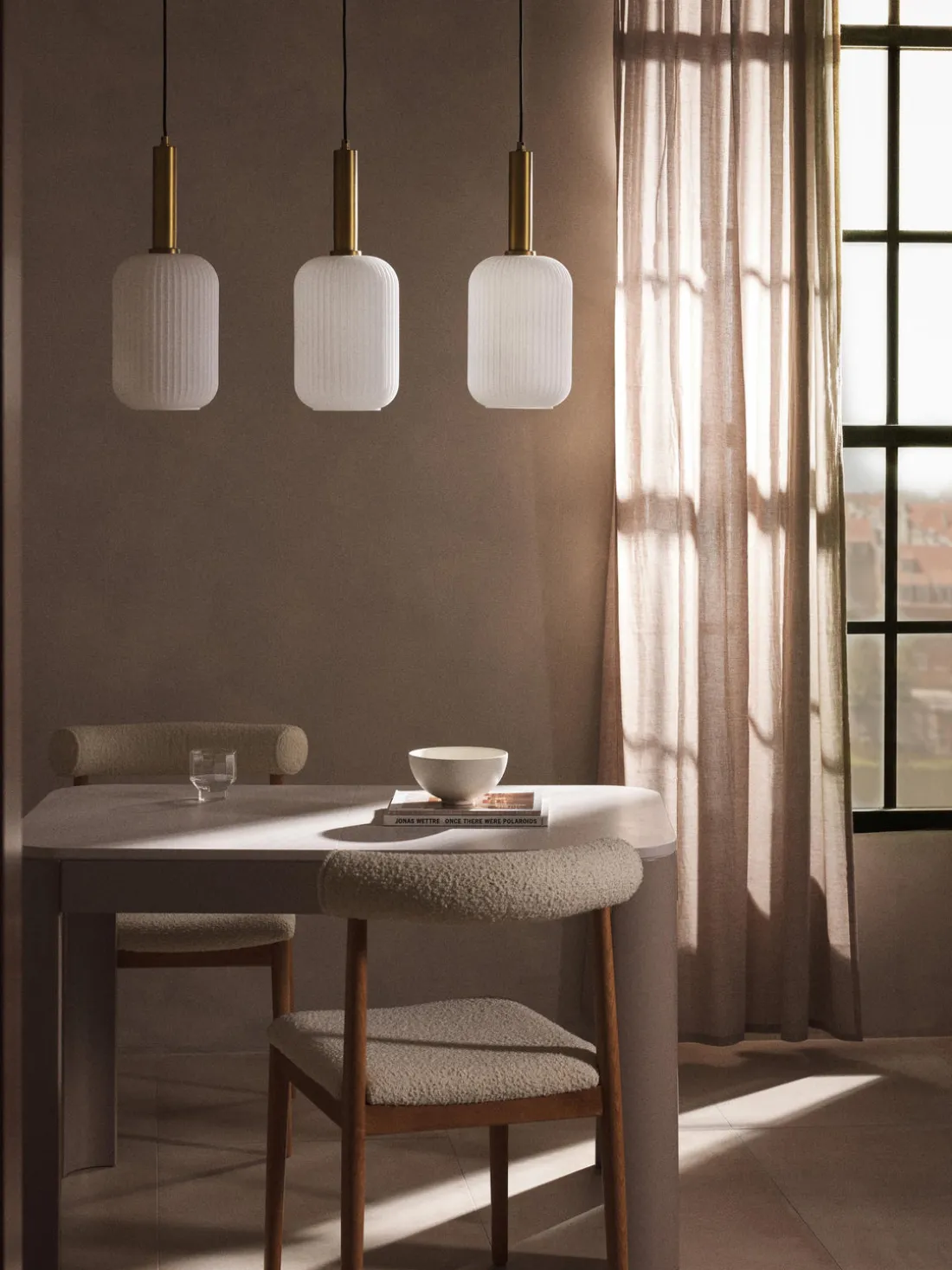 Lámpara de techo de vidrio opalino Candela