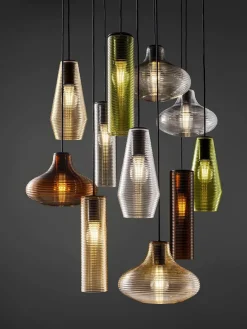 Lámpara de techo de vidrio tintado soplado Emma