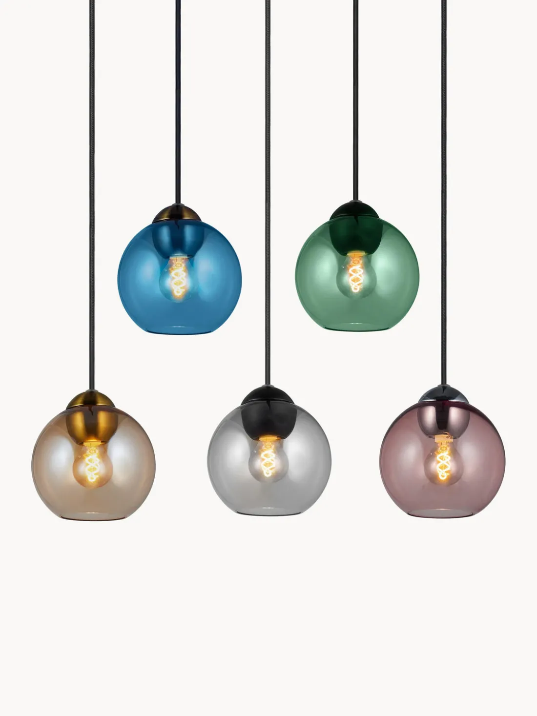 Lámpara de techo de vidrio Bubbles, tamaños diferentes