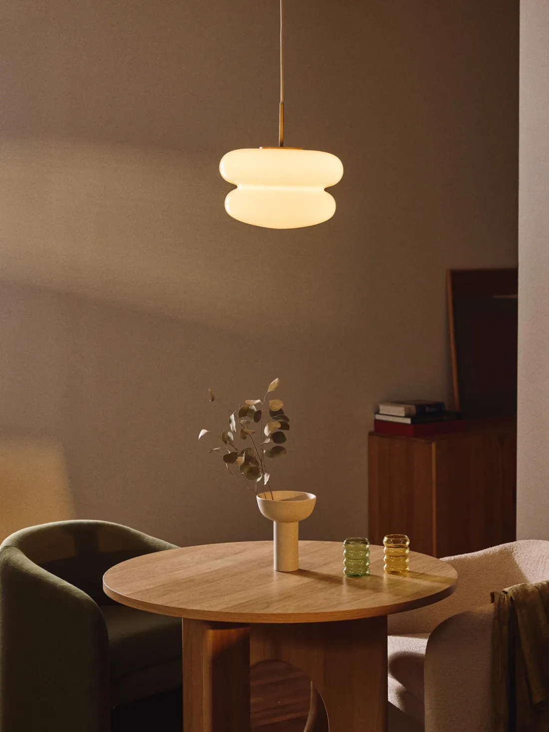 Lámpara de techo de vidrio opalino Baya