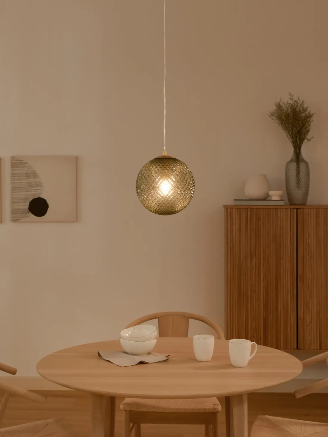 Lámpara de techo pequeña de vidrio Lorna