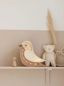 Lámpara infantil LED artesanal regulable Bird, con función de temporizador