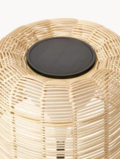 Lámpara LED solar para interior/exterior con pantalla de ratán Kyra