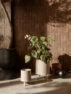 Maceta con superficie estriada Bau, 38 cm