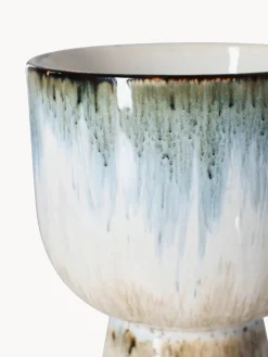 Macetero artesanal con esmalte reactivo Retro