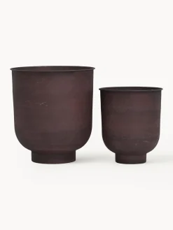Maceteros grandes de metal Vig, 2 uds.
