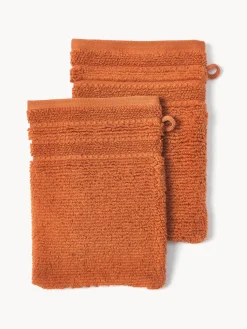 Manoplas de baño con borde a rayas Luxe, 2 uds.