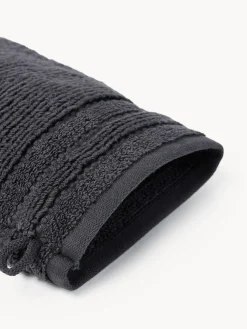 Manoplas de baño con borde a rayas Luxe, 2 uds.