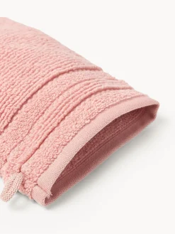 Manoplas de baño con borde a rayas Luxe, 2 uds.