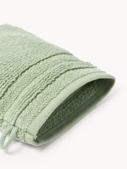 Manoplas de baño con borde a rayas Luxe, 2 uds.