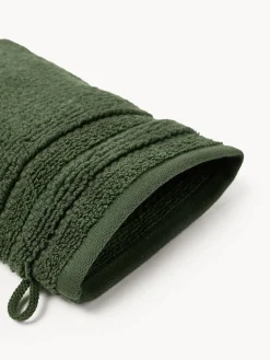 Manoplas de baño con borde a rayas Luxe, 2 uds.