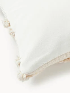 Manta de lana de punto grueso artesanal con flecos Belen