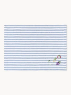 Manteles individuales a rayas con motivos bordados Melony, 2 uds.