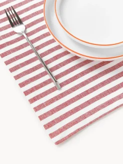 Manteles individuales a rayas con bordados Melony, 2 uds.