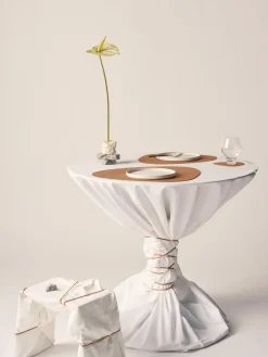 Manteles individuales asimétricos de cuero Curve, 4 uds.