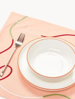 Manteles individuales con bordado abstracto Sue, 2 uds.