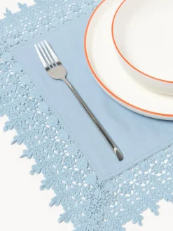 Manteles individuales con ribete de encaje Flavia, 2 uds.